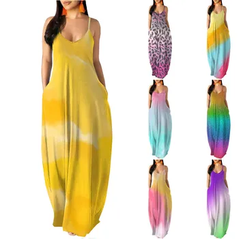Одежда Для Женщин Slim Fit Party Модного Градиентного Цвета Женская 2023 Летнее Классическое И Универсальное Платье Vestidos