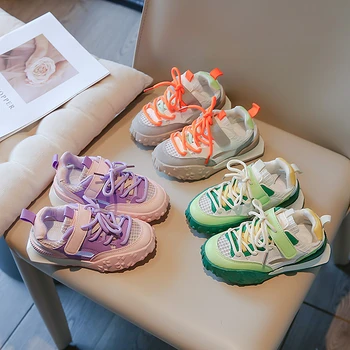 Обувь для первых ходунков, подходящая по цвету для мальчиков и девочек, кроссовки с воздушной сеткой, дышащая, Весна-лето, детская спортивная обувь Повседневная