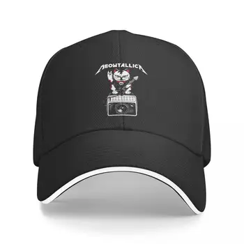 Бейсбольная кепка Meowtallica Cat Memes в стиле хип-хоп, шляпы-сэндвичи в стиле рок для мужчин и женщин, шляпа от солнца из полиэстера на открытом воздухе