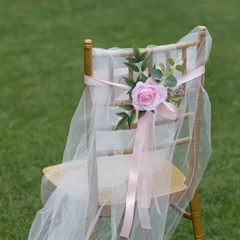Новое уличное имитационное цветочное украшение свадебная вечеринка с откидной декоративной спинкой стула цветок