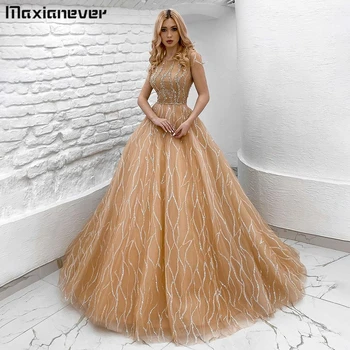 Вечернее платье Maxianever, сексуальное платье для выпускного вечера без рукавов трапециевидной формы с открытой спиной, блестящее женское платье, вечернее платье vestidos de festa